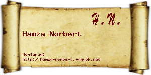 Hamza Norbert névjegykártya
